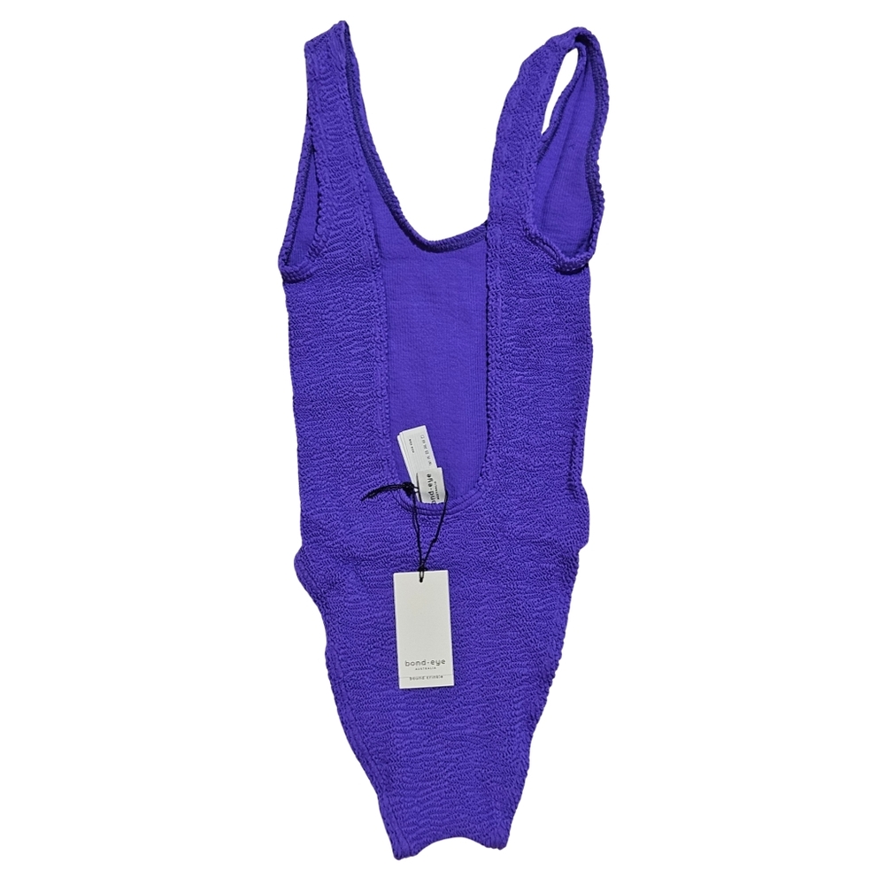 BOND-EYE Mara Swimsuit One Piece ONE SIZE Acid Purple Bound Crinkle NWT 💜 - Picture 3 of 5